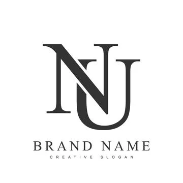 NU trendy logotype template. Initial letter n and u classic font style. Cre.. Stock Illustration