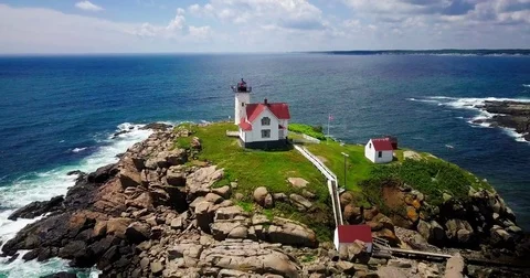 Nubble Aerial  Vídeos de archivo 76944870