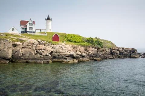 Nubble Lighthouse on Cape Neddick Stock Photos
