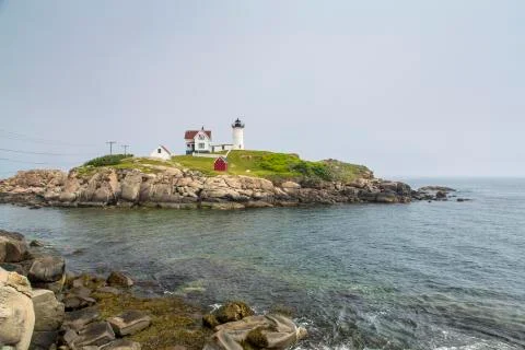 Nubble Lighthouse on Cape Neddick Stock Photos