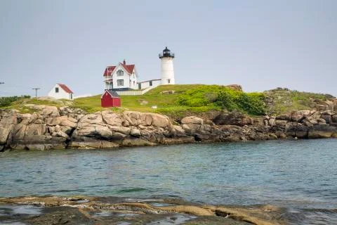 Nubble Lighthouse on Cape Neddick Foto stock