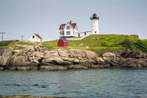 Nubble Lighthouse on Cape Neddick Stock Photos