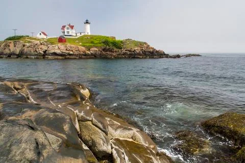 Nubble Lighthouse on Cape Neddick Stock Photos