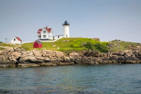 Nubble Lighthouse on Cape Neddick Stock Photos