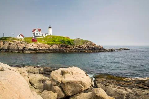 Nubble Lighthouse on Cape Neddick Stock Photos