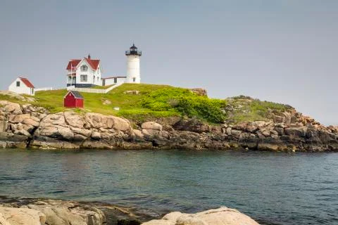 Nubble Lighthouse on Cape Neddick Stock Photos