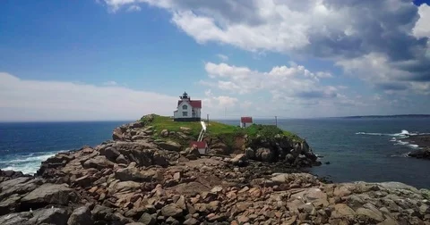 Nubble Lighthouse Vídeos de archivo 77013017