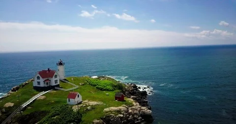 Nubble Lighthouse Vídeos de archivo 77070306