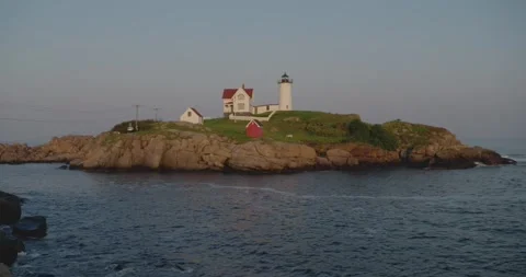 Nubble Lighthouse Sunset Video stock 263169359