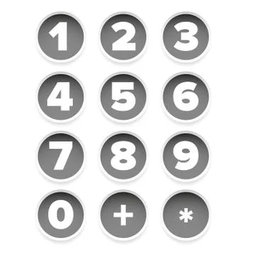 Nuber set round sticker Stock Illustration