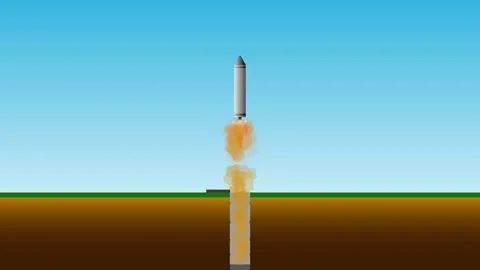 Nuclear armed land based Intercontinental ballistic missile icbm launch from Video stock 296112540