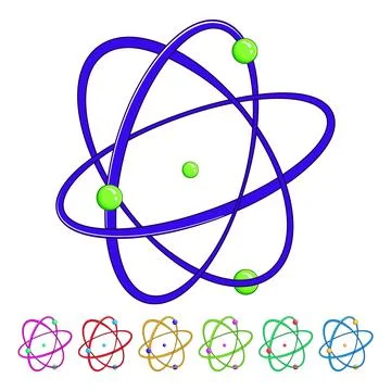 Nuclear atom cartoon vector graphic Stock-Illustration