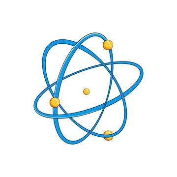 Nuclear atom cartoon vector illustration Stock Illustration