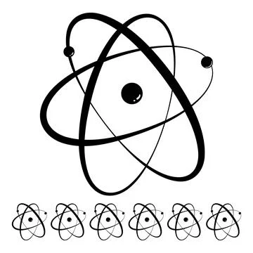 Nuclear atom orbit cartoon vector graphic Stock-Illustration