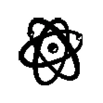 Nuclear atom orbit pixel art vector illustration Stock Illustration