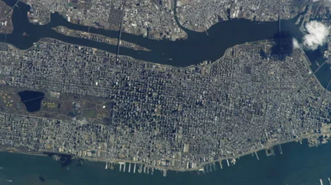 Nuclear (Atomic) Blast over Manhattan, New York Stock Footage 58739224
