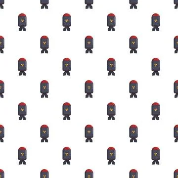 Nuclear atomic bomb missile repeating pattern background Stock Illustration