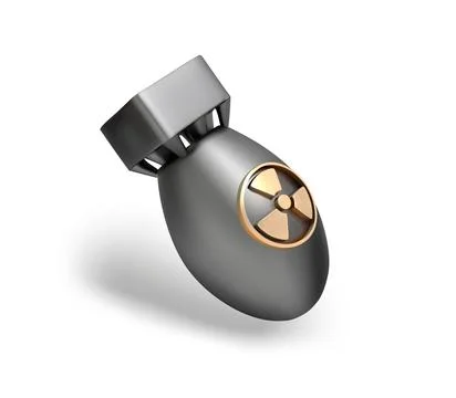 Nuclear Bomb 3D Icon. atomic bomb 3d icon 스톡 일러스트
