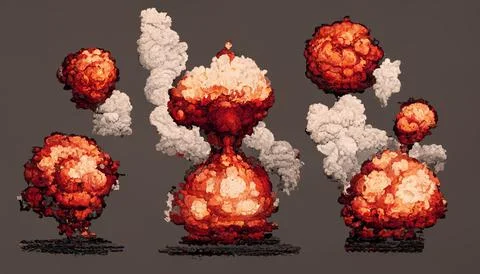 A nuclear bomb explosion. Bomb explosion in war. Stock Illustration