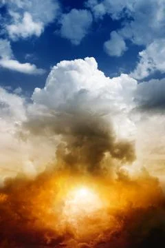 Nuclear bomb explosion Stock Illustration