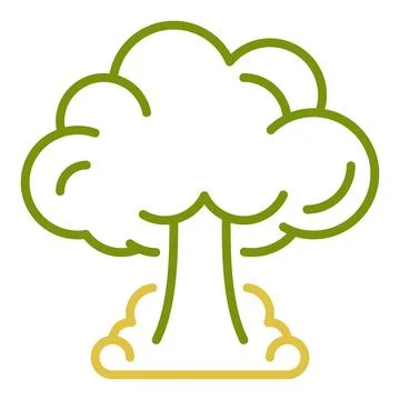 Nuclear Bomb Explosion vector colored icon - Nuclear Mushroom sign Stock Illustration