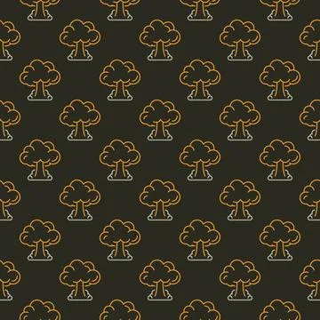 Nuclear Bomb Explosion vector concept modern seamless pattern - Nuclear Mus.. 스톡 일러스트
