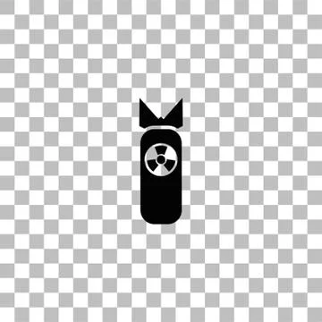 Nuclear bomb icon flat Stock Illustration