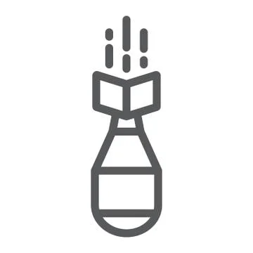 Nuclear bomb line icon, weapon and military, air bomb sign, vector graphics, a Stockillustratie