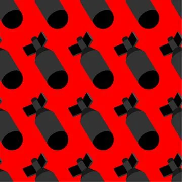 Nuclear Bomb pattern seamless. Torpedo bombshell background war. vector illus Stockillustratie