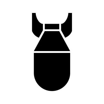 Nuclear bomb vector icon, full black Ilustración de archivo