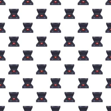 Nuclear briefcase with red button seamless pattern Stockillustratie