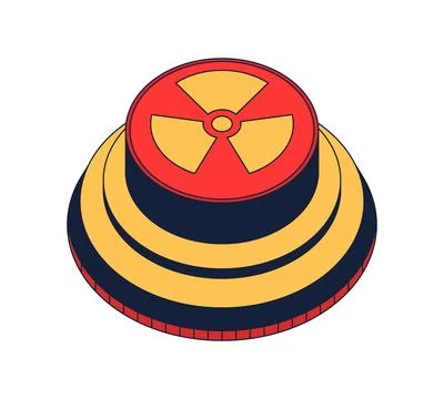 Nuclear button 2D cartoon object Stock Illustration