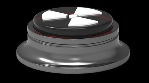 Nuclear button red and white isolated 3d illustration render 스톡 일러스트