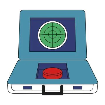 Nuclear button in a suitcase. Stock Illustration