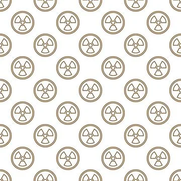 Nuclear concept vector Seamless Pattern with round Radiation line sign Illustrazione stock
