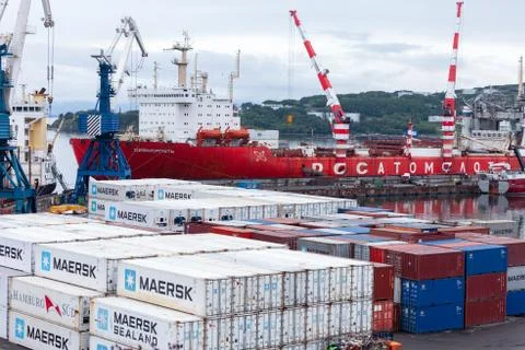 Nuclear container ship "Sevmorput" Foto stock