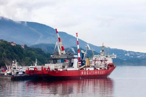 Nuclear container ship "Sevmorput" Stock Photos