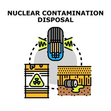 Nuclear contamination disposal concept vector illustration Stock Illustration