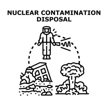 Nuclear contamination disposal concept vector illustration イラスト素材