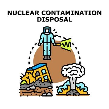 Nuclear contamination disposal concept vector illustration Stockillustratie