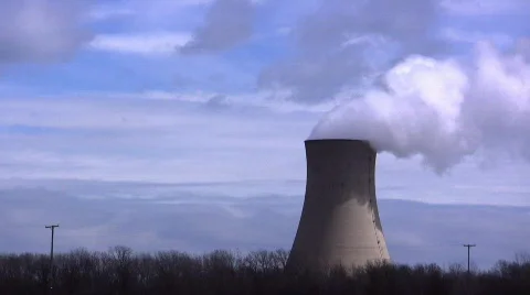 Nuclear Cooling Tower Stock Footage