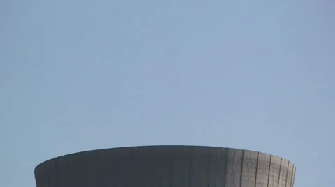 Nuclear cooling tower, tilt down Stock Footage 49966102