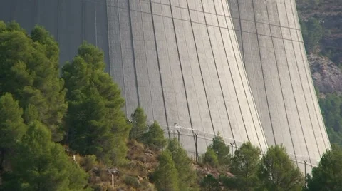 Nuclear cooling tower, tilt up Stock Footage 49966117
