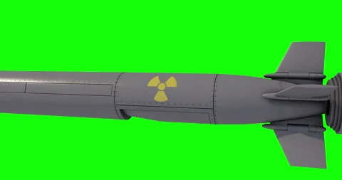Nuclear Cruise missile. 3D render Stock Footage 139095791
