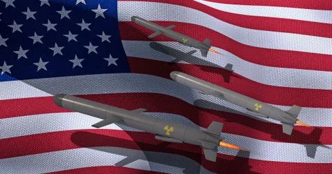 Nuclear Cruise missile. 3D render Stock Illustration