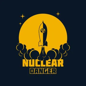 Nuclear danger - warning banner. Vector illustration Stock Illustration