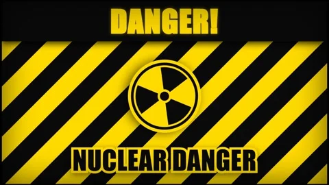 Nuclear Danger Warning Sign with Radiation Symbol Animated Background. Stock Footage 336619969
