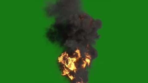 Nuclear Dust and Explosions, 4k explosion green screen Stock Footage 265149110