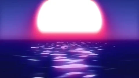 Nuclear Eighties Ocean Sun Waves Sea Surface Loop 1 Video stock 77943500