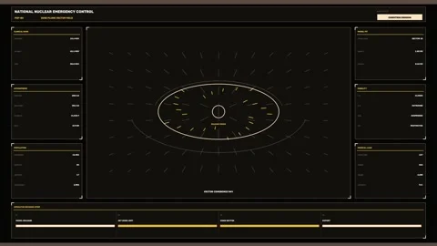 Nuclear Emergency Control HUD Seamless Loop Stock Footage 342181033